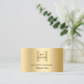 金ゴールドカスタムロゴQrコードSNS 名刺 (スタンド正面)