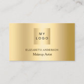 金ゴールドカスタムロゴQrコードSNS 名刺 (正面)