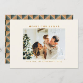 金ゴールドカスタムヴィンテージデザイン写真クリスマス シーズンカード