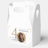 金ゴールドカスタム写真書道40歳の誕生日 フェイバーボックス (オープン)