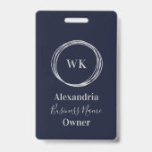 金ゴールドカスタム名モノグラム海軍 バッジ (裏面)