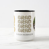 金ゴールドカスタム大学院名とフォトギフトTwo-Tone ツートーンマグカップ (中央)