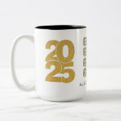 金ゴールドカスタム大学院名とフォトギフトTwo-Tone ツートーンマグカップ (左)