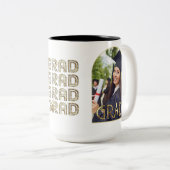 金ゴールドカスタム大学院名とフォトギフトTwo-Tone ツートーンマグカップ (正面右)