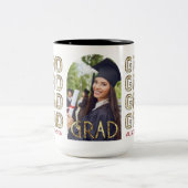 金ゴールドカスタム大学院名と写真ギフト ツートーンマグカップ (中央)