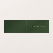 金ゴールドカスタム文字グエレガントリーンラグジュアリーフォールド 名刺 (外部フラット)