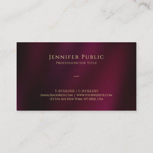 金ゴールドカスタム文字名スクリプトラグジュアリーグロス 名刺 (裏面)