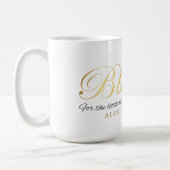 金ゴールドカスタム書名感謝贈り物 コーヒーマグカップ (左)