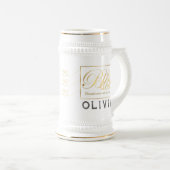 金ゴールドカスタム書名感謝贈り物 ビールジョッキ (正面右)