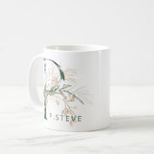 金ゴールドカスタム植物性ユーカリプトゥスモノグラム"P" コーヒーマグカップ (正面左)