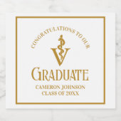 金ゴールドカスタム獣医学校卒業党 スパークリングワインラベル (シングルラベル)