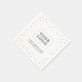 金ゴールドカスタム紙吹雪の販売促進ロゴ スタンダードカクテルナプキン (角)