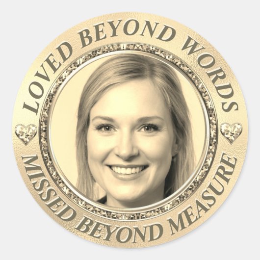 金ゴールドカスタム記念写真 ラウンドシール (正面)