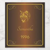 金ゴールドカスタム誕生日ワインボトルラベル。 ワインラベル (シングルラベル)