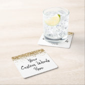 金ゴールドカスタム誕生日会記念日の卒業式 スクエアペーパーコースター (インサイチュ)