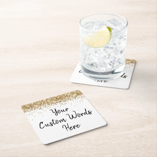 金ゴールドカスタム誕生日会記念日の卒業式 スクエアペーパーコースター (インサイチュ)