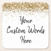 金ゴールドカスタム誕生日会記念日の卒業式 スクエアペーパーコースター (正面)