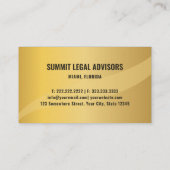 金ゴールドカスタム金属スタイルブラックモノグラム法律事務所 名刺 (裏面)