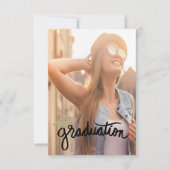 金ゴールドカッコいいグリッターキャップ、写真卒業 招待状 (正面)