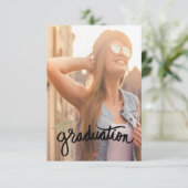 金ゴールドカッコいいグリッターキャップ、写真卒業 招待状 (スタンド正面)