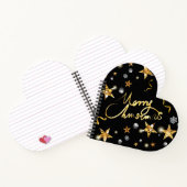 金ゴールドカッコいいブラックスターズメタリック低鍵ラグジュアリークリスマス ノートブック (内部)