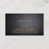 金ゴールドカッコいいリングや輪モノグラムコールブラックビジネスカード 名刺 (裏面)
