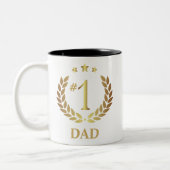 金ゴールドカッコいいリース#1パパ写真父の日 ツートーンマグカップ (左)