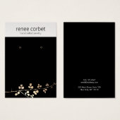 金ゴールドカッコいい分岐黒耳飾り表示ホルダー (正面&裏面)