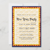 金ゴールドカットラバ中国のビット2023年ブルー 招待状 (裏面)