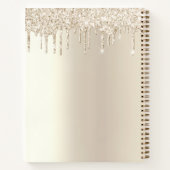 金ゴールドカップケーキグリッタードリップスネームglamシンプルモダン ノートブック (裏面)