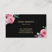 金ゴールドカップケーキベーカリースイートトリートモダンフローラ 名刺 (裏面)