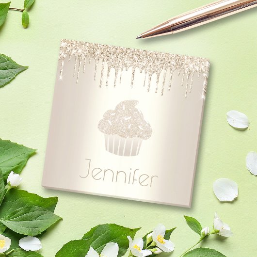 金ゴールドカップケーキモダングリッターはっきりしたガーリー名 ポストイット