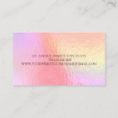 金ゴールドカップケーキ,スイーツ,ベーカリーホログラフィック 名刺 (裏面)