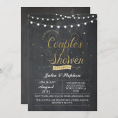 金ゴールドカップルシャワー水玉模様チョーク招待状 招待状 (正面/裏面)