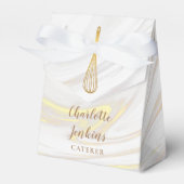 金ゴールドカテラーベーカリーパティッセリーマーブルスワーズギフト フェイバーボックス (正面サイド)