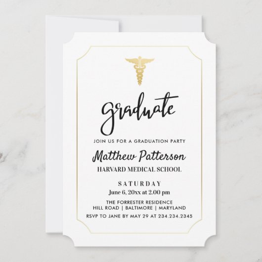 金ゴールドカデウス医学研究エレガント科金ゴールド 招待状 (正面)