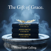 金ゴールドカトリックの羽の付いた十字架 バスタオルセット