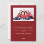 金ゴールドカトリックマドンナ&チャイルドフォトクリスマス シーズンカード (裏面)