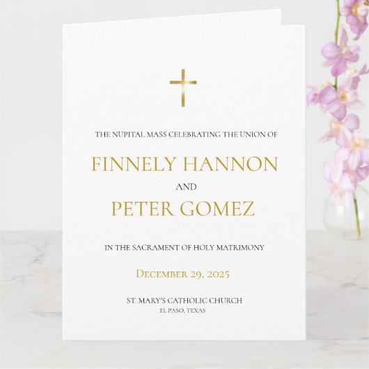 金ゴールドカトリック質量結婚式 プログラム (蘭)