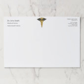 金ゴールドカドゥセウス黒いウィングスエレガントクラッシー医療 ペーパーパッド (正面)