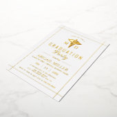 金ゴールドカドゥセウス2025白卒業 箔招待状 (回転した状態)