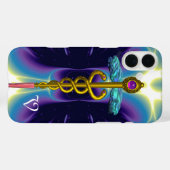 金ゴールドカドゥセウス・モノグラム Case-Mate iPhoneケース (裏面 (横))