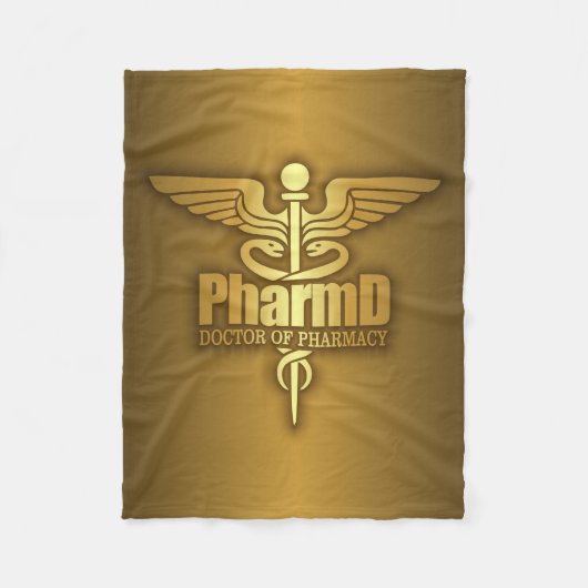 金ゴールドカドゥセウス(PharmD) フリースブランケット (正面)