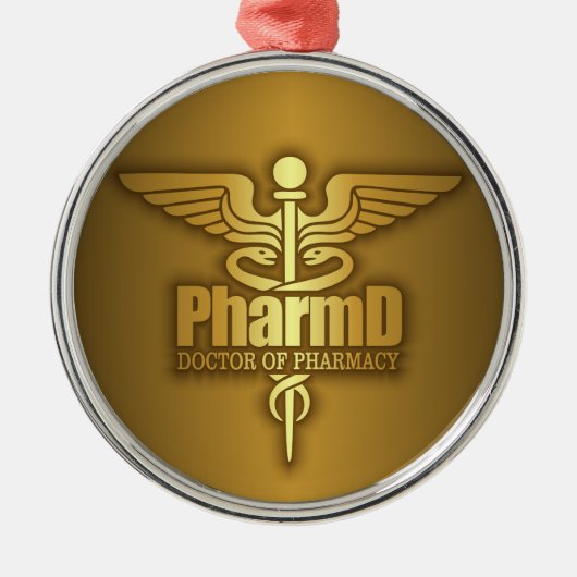 金ゴールドカドゥセウス(PharmD) メタルオーナメント (正面)