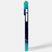 金ゴールドカドゥーセウス医療シンボル、青ターコイズティール(緑がかった色) Case-Mate iPhoneケース (裏面 / 左)