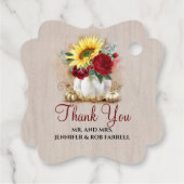 金ゴールドカボキンブルゴーニュバラとヒマワリ結婚ズ フェイバータグ (裏面)