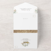 金ゴールドカボチャとユーカリ葉秋の結婚式 オールインワン招待状 (外側)