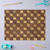 金ゴールドカボチャと茶色の秋のデコパージュ 薄葉紙 (クラフト)