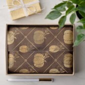 金ゴールドカボチャと茶色の秋のデコパージュ 薄葉紙 (ギフト)