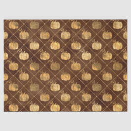 金ゴールドカボチャと茶色の秋のデコパージュ 薄葉紙